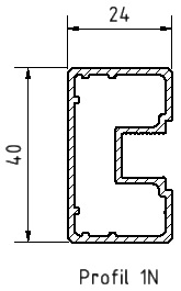 1 konfektionierter Rahmen hängend "Profil 1 eckig" in Alu eloxiert 